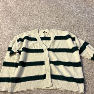 Splendid Green and Cream Striped Cardigan